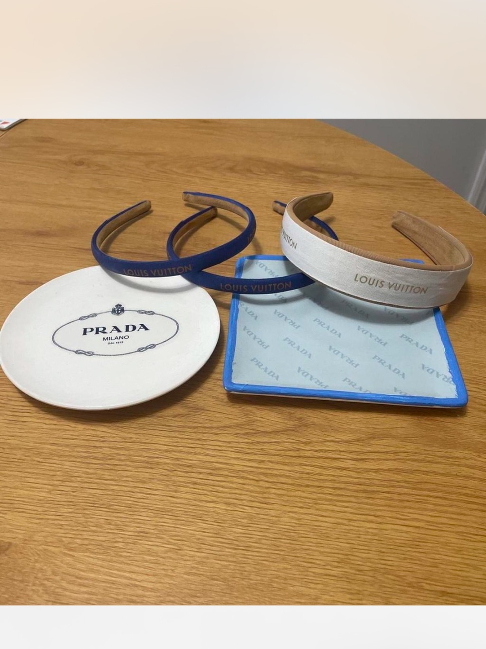 Louis Vuitton headbands & Prada ring dish/trinket trays